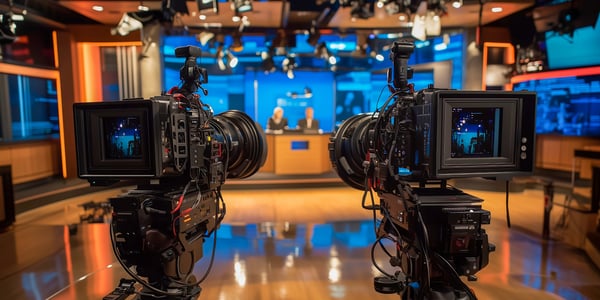tv cameras set up to film show