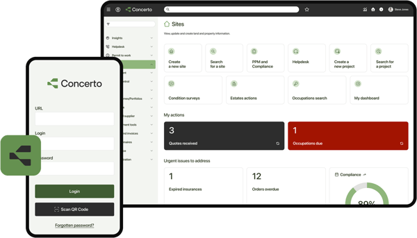 Screenshot of the Concerto system