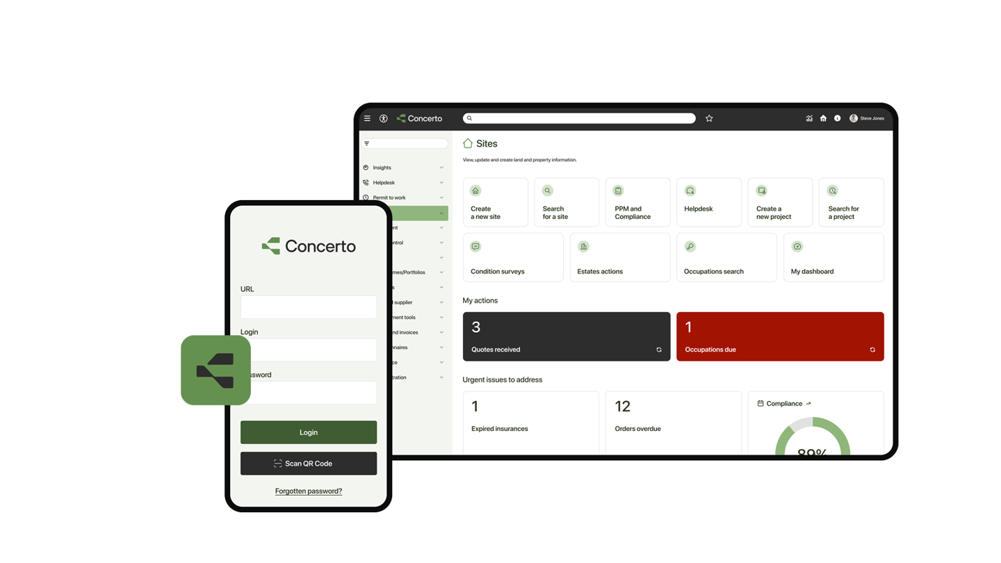 Concerto system software screenshot