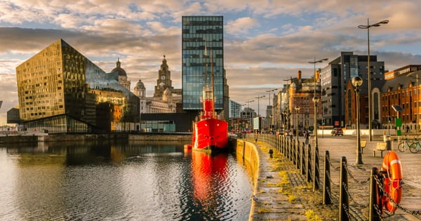 Liverpool Albert docks and three graces
