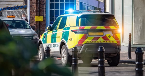 Rapid responce ambulance on street