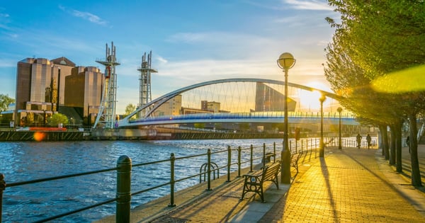 Salford bridge and river